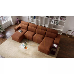 JORDAAN hörnsoffbädd – U-formad – tegelröd från City Sofa small 6