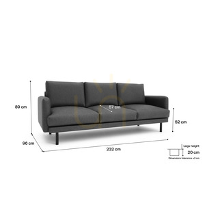 BRERA 4-sitssoffa – Mörkgrå City-soffa small 4