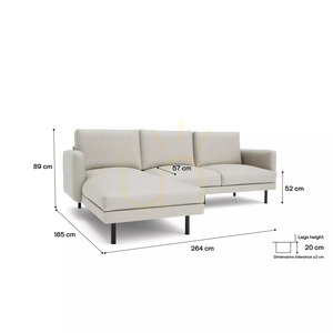 BRERA hörnsoffa med 4 sittplatser – Beige City Sofa small 4