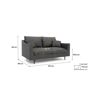 ALFAMA tvåsitssoffa – mörkgrå City-soffa small 4