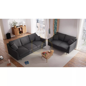 ALFAMA tvåsitssoffa – mörkgrå City-soffa small 5