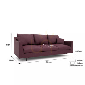 ALFAMA tresitssoffa – Burgundy City Sofa small 4