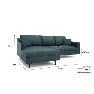 ALFAMA hörnsoffa med 4 sittplatser – mörkblå, City Sofa small 4