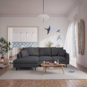 ALFAMA hörnsoffa med 4 sittplatser – mörkgrå City-soffa small 1