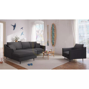 ALFAMA hörnsoffa med 4 sittplatser – mörkgrå City-soffa small 6