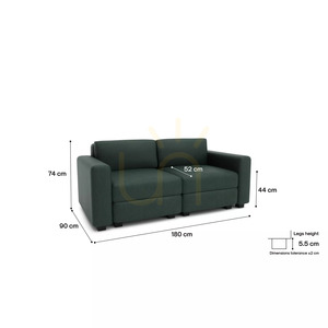 GRACIA modulär tvåsitssoffa – Green City Sofa small 4