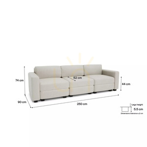 GRACIA modulär 3-sitssoffa – krämbeige City-soffa small 4