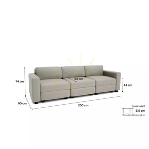 GRACIA modulär 3-sitssoffa – beige och grå City-soffa small 4