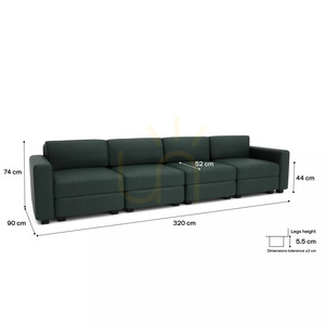 GRACIA modulär 4-sitssoffa – Green City Sofa small 4