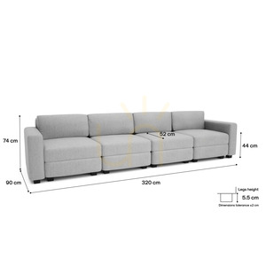 GRACIA modulär 4-sitssoffa – Gray City Sofa small 4