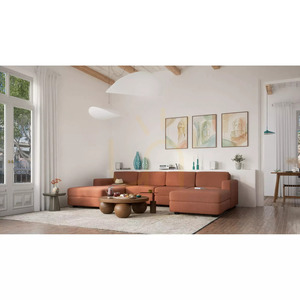 GRACIA modulsoffa – U-formad, 180 x 320 x 180 cm – terrakottafärgad från City Sofa small 6