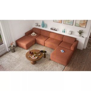 GRACIA modulsoffa – U-formad, 180 x 340 x 180 cm – terrakottafärgad från City Sofa small 5