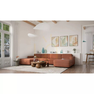 GRACIA modulsoffa – U-formad, 180 x 340 x 180 cm – terrakottafärgad från City Sofa small 6