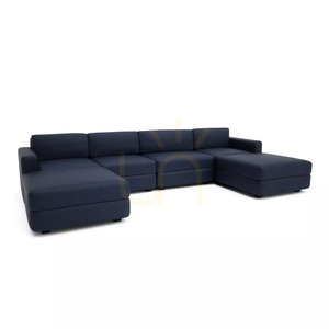GRACIA modulsoffa – U-formad, 180 x 340 x 180 cm – Mörkblå City-soffa small 2