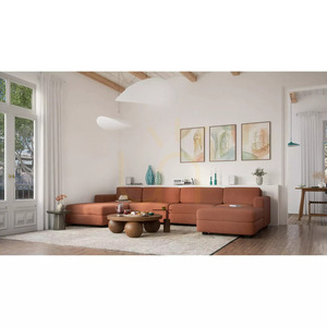 GRACIA modulsoffa – U-formad, 180 x 360 x 180 cm – terrakottafärgad från City Sofa small 6