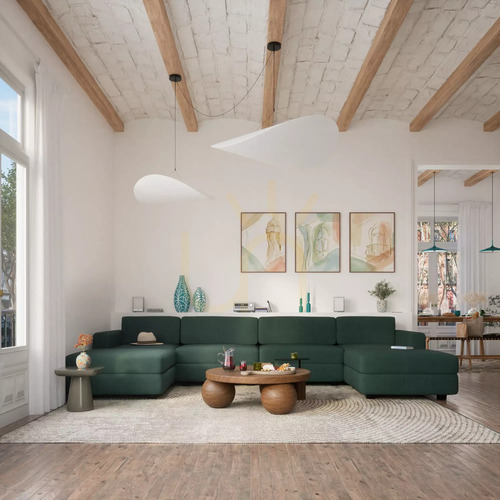Kontrollera GRACIA modulsoffa – U-formad, 180 x 360 x 180 cm – Green City Sofa