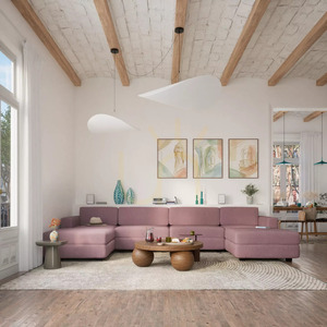 GRACIA modulsoffa – U-formad, 180 x 360 x 180 cm – dämpad rosa, City Sofa small 1