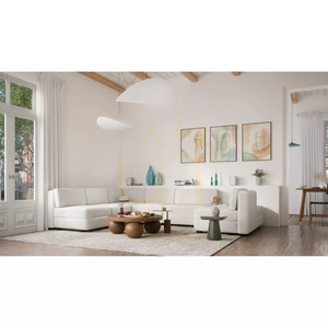GRACIA modulsoffa – U-formad, 160 x 340 x 230 cm – krämbeige City-soffa small 6