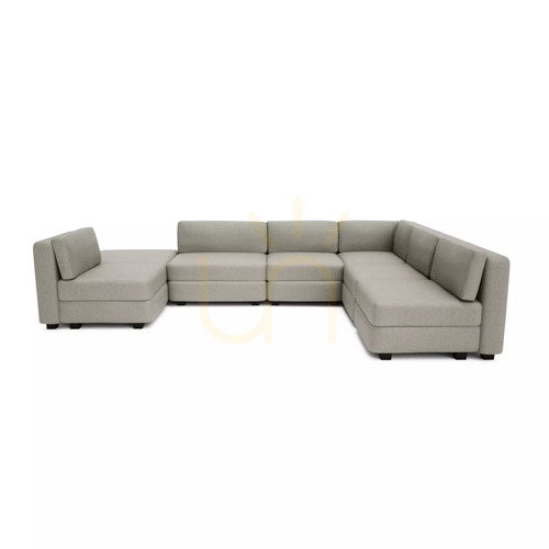Kontrollera GRACIA modulsoffa – U-formad, 160 x 340 x 230 cm – beige-grå City-soffa