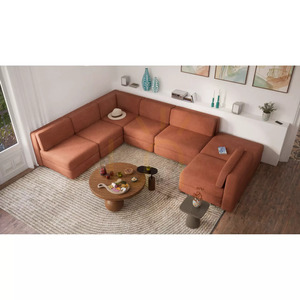 GRACIA modulsoffa – U-formad, 160 x 340 x 230 cm – terrakottafärgad från City Sofa small 5