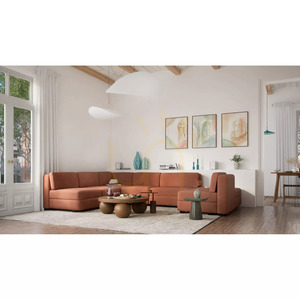 GRACIA modulsoffa – U-formad, 160 x 340 x 230 cm – terrakottafärgad från City Sofa small 6