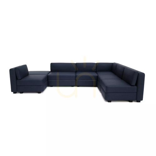Kontrollera GRACIA modulsoffa – U-formad, 160 x 340 x 230 cm – Mörkblå City-soffa