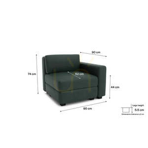 GRACIA modulsoffa – Ändmodul – Green City Sofa small 4