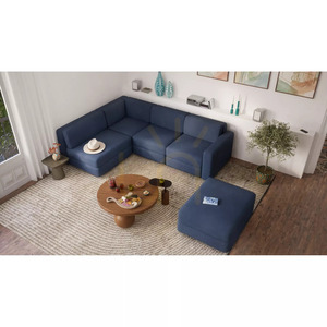 GRACIA modulsoffa – Ändmodul – Mörkblå City-soffa small 6