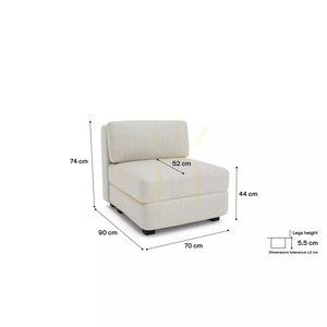 GRACIA modulsoffa – Enkelmodul – Krämbeige City-soffa small 4