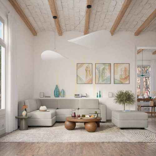 Kontrollera GRACIA modulsoffa – Enkelmodul – Beige-grå City-soffa