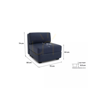 GRACIA modulsoffa – Enkelmodul – Mörkblå City-soffa small 4