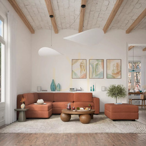 GRACIA modulsoffa – Stor enkelmodul – Terrakottafärg från City Sofa small 5