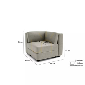 GRACIA modulsoffa – hörnmodul – beige-grå City-soffa small 4