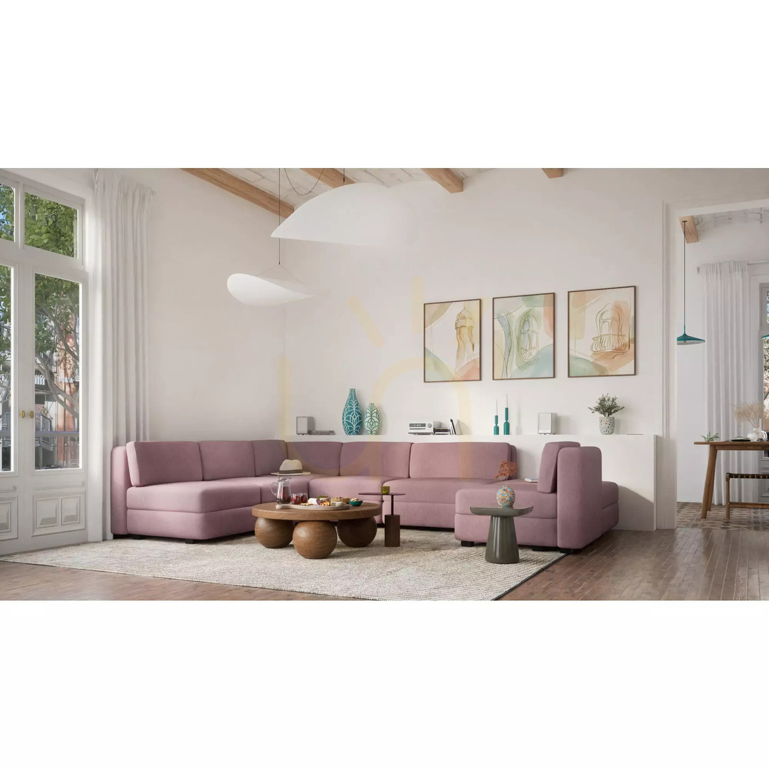 Visa GRACIA modulsoffa – hörnmodul – dämpad rosa färg från City Sofa GRACIA modulsoffa – hörnmodul – dämpad rosa färg från City Sofa
