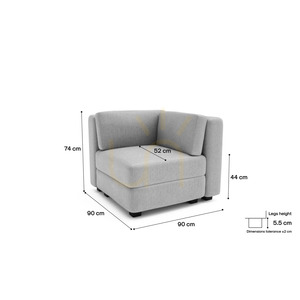 GRACIA modulsoffa – hörnmodul – City Sofa Gray small 4