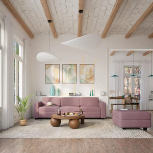 GRACIA modulsoffa – ottomanmodul – dämpad rosa färg från City Sofa small 5
