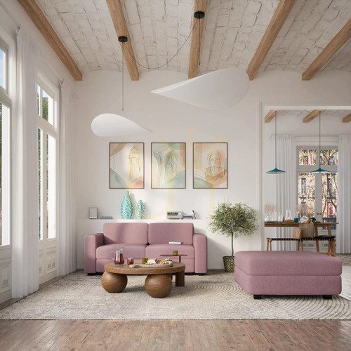 Kontrollera GRACIA modulsoffa – Stor ottomanmodul – Dämpad rosa färg från City Sofa