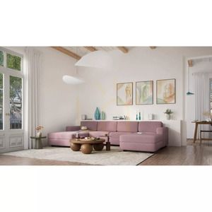 GRACIA modulsoffa – Stor ottomanmodul – Dämpad rosa färg från City Sofa small 10