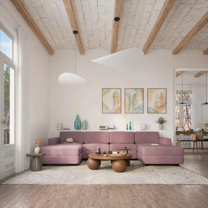 GRACIA modulsoffa – Stor ottomanmodul – Dämpad rosa färg från City Sofa small 8