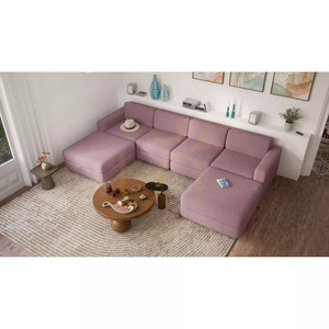GRACIA modulsoffa – Stor ottomanmodul – Dämpad rosa färg från City Sofa small 9