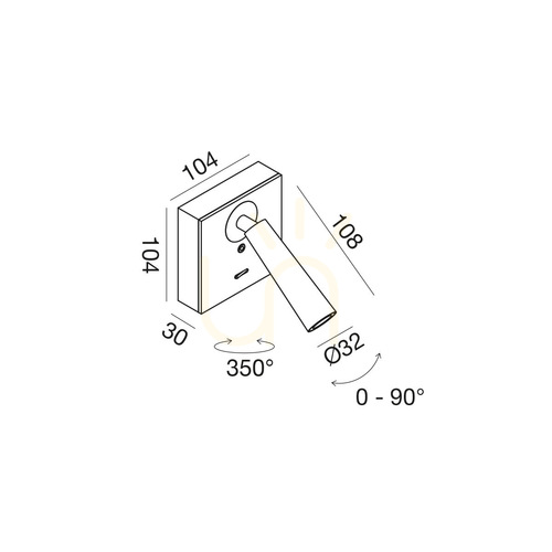 Kontrollera GAP591 Svart vägglampa från Gea Luce