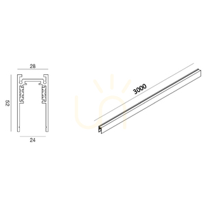 GBIN13 Slim magnetisk skena, 3 m, svart, Gea Luce small 1