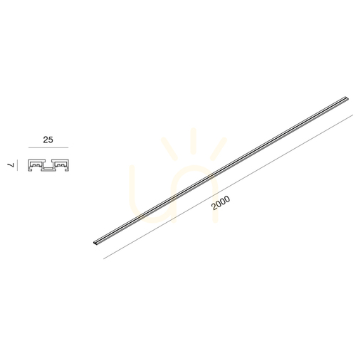Kontrollera Smal magnetisk skena GBIN30, 2 m, svart, Gea Luce