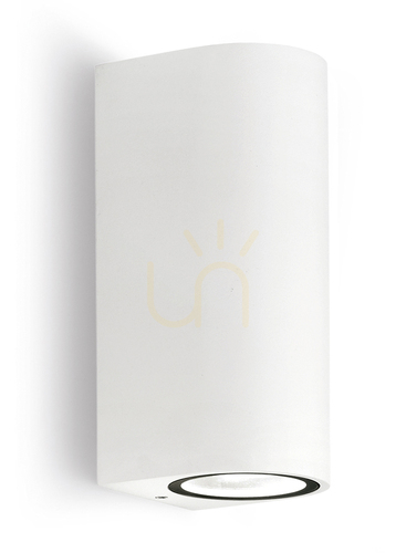 Kontrollera Gea Luce GES903 vägglampa för utomhusbruk, mattvit, 2×GU10, IP44
