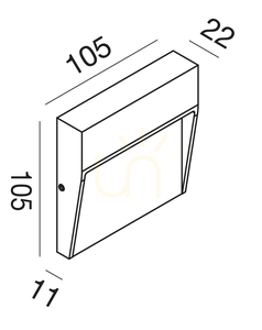 Vit utanpåliggande LED-trappbelysning Gea Luce GES981C 3 W 3000 K IP65 small 1