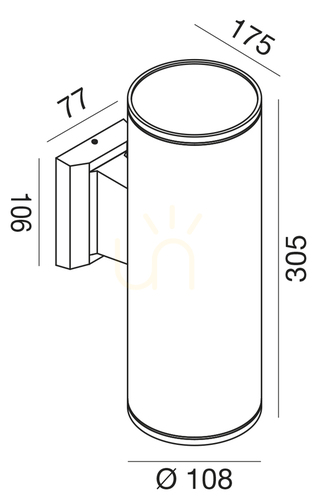 Kontrollera GES1008 Rostfärgad Gea Luce vägglampa för utomhusbruk, IP65
