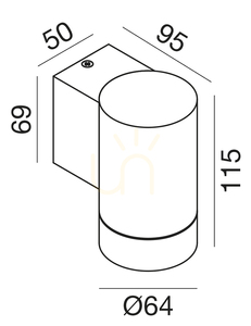 Gea Luce GES1060 utomhusvägglampa, vit, GU10, IP54, Ø6,4 cm small 1