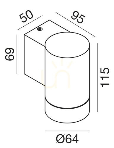 Kontrollera GES1062 Silver Gea Luce vägglampa för utomhusbruk, IP54