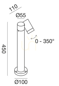 GES1120 Anthracite Gea Luce IP65 belysningsstolpe small 1