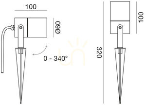 GES1131 Brown Gea Luce IP65 LED-strålkastare small 1